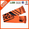 2015 wholesale acrylic knit woven soccer fan scarf